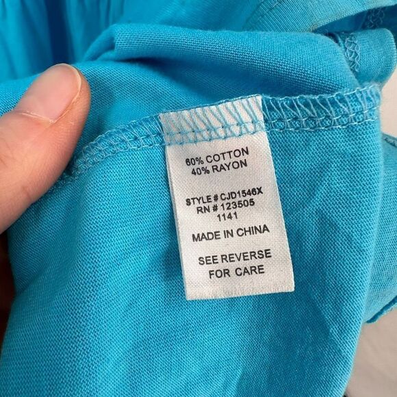 Culture Code Women's Tiered Button Front Racerback Midi Dress Blue Size 2X NWT - Picture 8 of 10